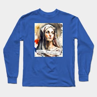 St Rita of Cascia Prayer Catholic Patron Saint Lost Causes Long Sleeve T-Shirt